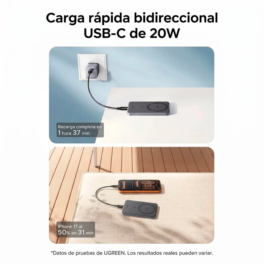 Power Bank UGREEN 5000mAh Carga Rápida