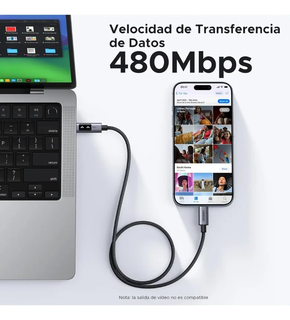 Cable USB-C UGREEN con Pantalla LED